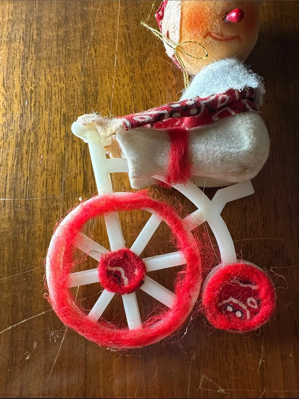 Vintage Clown Riding a Plastic Tricycle Ornament